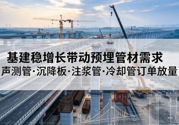万载基建稳增长带动预埋监测管材需求，声测管、沉降板、注浆管订单持续放量